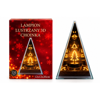 Lampion lustrzany 3D 6116 - Choinka (piramida)